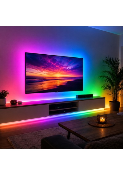 Cata Ct-4566 Rgb Şerit Led Seti Usb Kumandalı Renk Değiştiren Dekoratif Tv Gaming Led Aydınlatma Beyaz