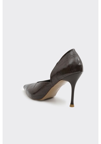 Derinet Dekolteli Kadın Stiletto Kahve Kahve