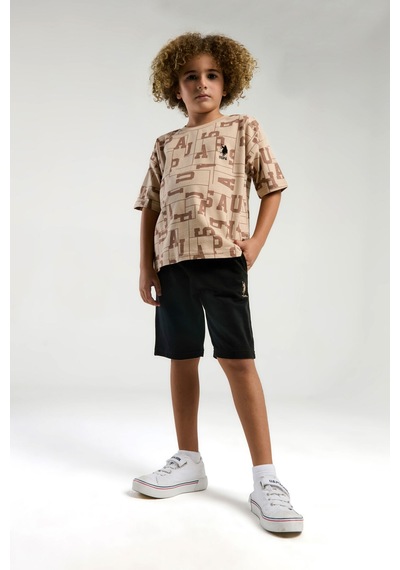 U.S. Polo Assn. Erkek Çocuk Krem Bermuda Takım Us2000-c-v2 Krem