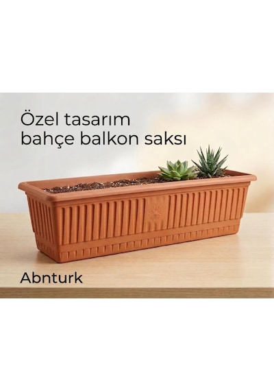 13 Litre Yüksek Kaliteli Plastik Büyük Boy Balkon Saksısı Bahçe Saksı 70x18x17cm Genel