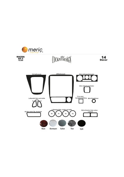 Meriç® Mazda Mx 5 Ön Torpido Kaplama 14 Parça 2000-2005 (530156732)