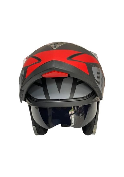 Jk20 Çene Açılır Güneş Vizörlü Motosiklet Kask Kırmızı