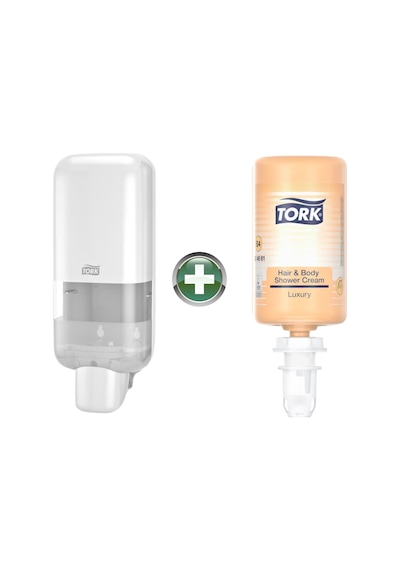 Tork S4 Beyaz Sabun Ve Dezenfektan Dispenseri 564500 + 1 L Luxury Sabun 424661 Hediyeli