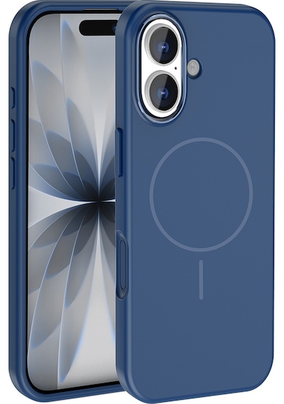 Apple Uyumlu iPhone 17 Kılıf M-safe Şarj Özellikli Metal Kamera Çerçeveli Zore Edi Silikon Kapak Lacivert