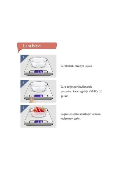 Hassas Dijital Mutfak Tartısı Terazisi Baskül 5 Kg, 1 Gram