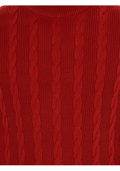 Cacharel Kiremit Slim Fit Yarım Balıkçı Triko Kazak Kırmızı