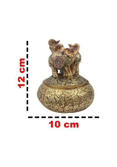 Feng Shui Şans Getiren Fil Biblo Mücevher Kutusu 12 Cm Dekoratif Ev Hediyesi Lüks Tasarım