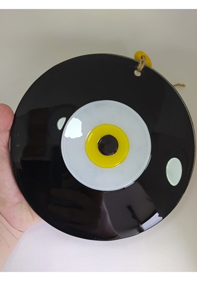 Siyah Büyük Cam Nazar Boncuğu 20 Cm