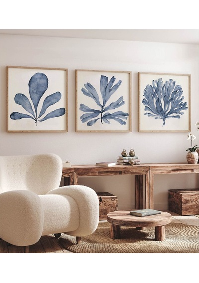 Ahşap Çerçeveli Mdf Kare Tablo Seti Salon Ve Oturma Odası Için Kr4022 32 X 32