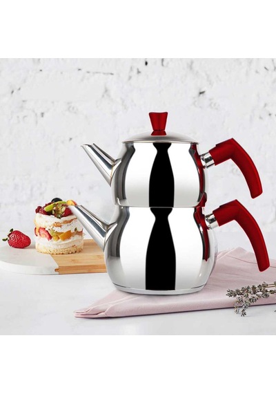 Bondila Aile Boy Küre Çaydanlık Seti 1,2 Litre + 2 Litre (Kendinden Süzgeçli)