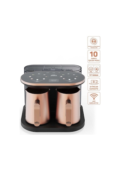 Arzum OKKA OK0051 Rich Duo Çoklu İçecek 8 Fincan Matcha Bol Köpüklü Türk Kahvesi Makinesi
