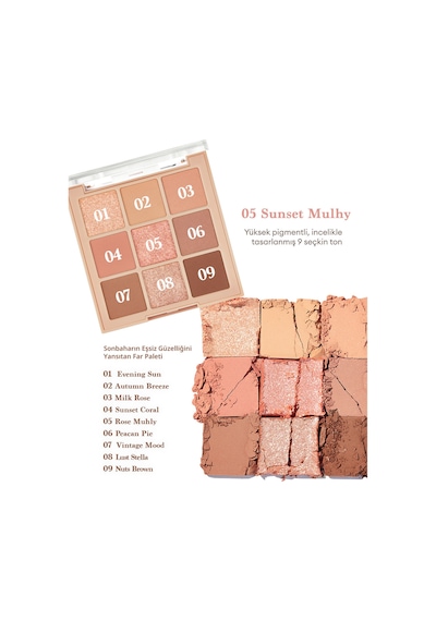 Dasique Mat Ve Işıltılı Renk Seçenekleri Sunan Far Paleti Shadow Palette 05 Sunset Muhly 05 Sunset Muhly