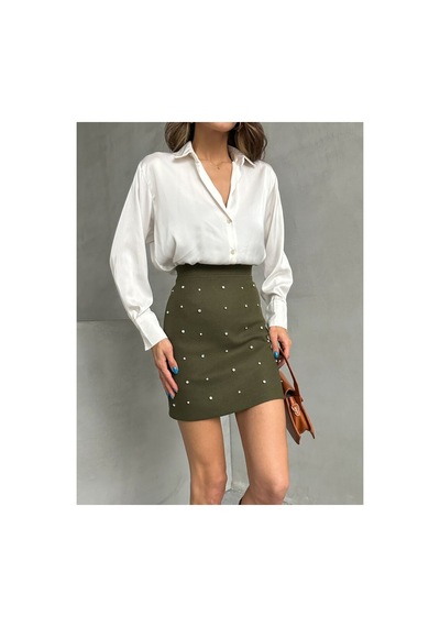 Verymoda Noktalı Etek F1627 Haki