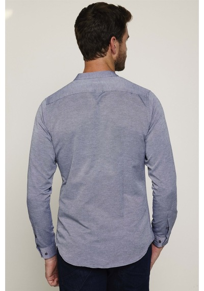 Tudors Slim Fit Hakim Yaka Pamuklu Kolay Ütü Erkek Gri Gömlek-17440-gri Gri