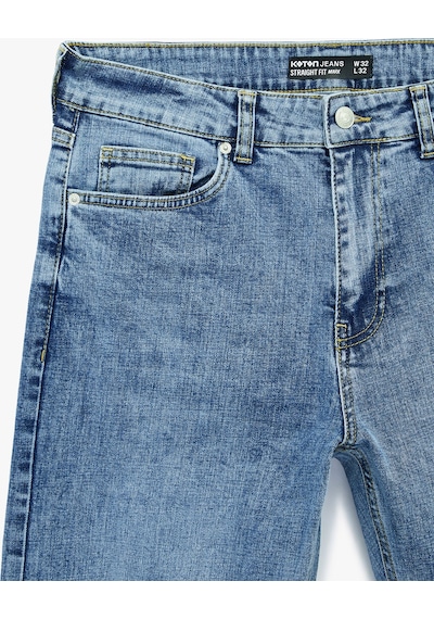 Koton Pamuklu Normal Bel Straight Fit Jean Pantolon - Mark Jean Açık İndigo 6sam40295nd Koton Pamuklu Normal Bel Straight Fit Jean Pantolon - Mark Jean Açık İndigo 6sam40295nd
