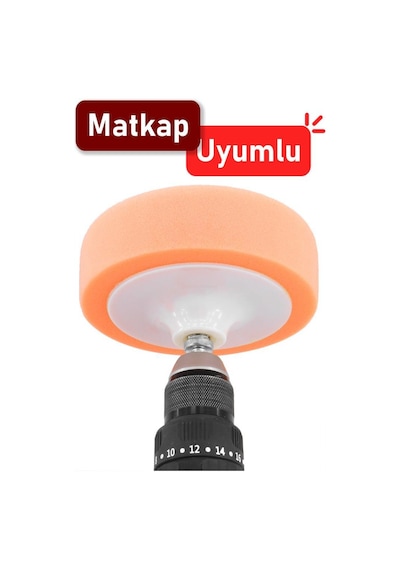 Bondit Turuncu Oto Pasta Cila Parlatma Polisaj Süngeri 150mm + Matkap Aparatı