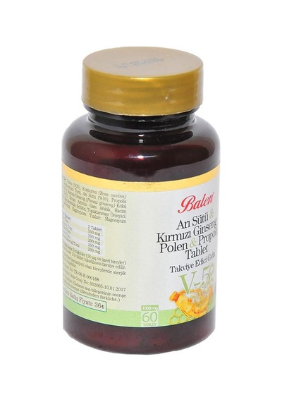 Balen V5 Arı Sütü Kırmızı Ginseng Polen Propolis Tableti 1000 MG