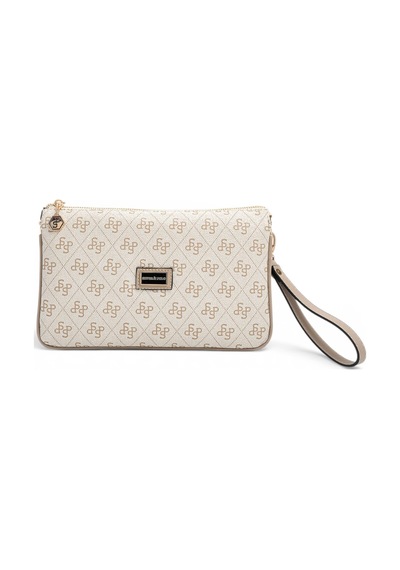 Silver & Polo Silver Polo Bej - Kum Monogram Kadın Çapraz Çanta Sp1291
