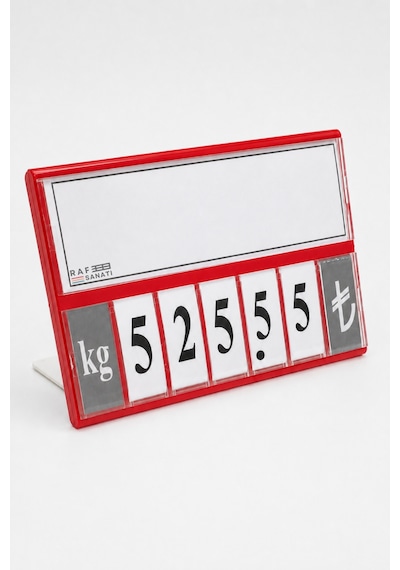 Fiyat Kasetlik Manav Kasap Şarküteri Etiketi Rakamlı Fiyatlık Ayaklı Büyük Boy 123x84 Mm Kırmızı