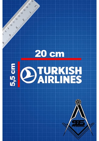 Türkish Airliens Jdm Yazı Araba-motosiklet Cam Etiket Sticker Beyaz Renk Beyaz