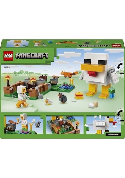 LEGO® Minecraft® Tavuk Çiftliği 21585 - 7 Yaş ve Üzeri Çocuklar için Minifigür İçeren Yaratıcı Oyuncak Yapım Seti (233 Parça)
