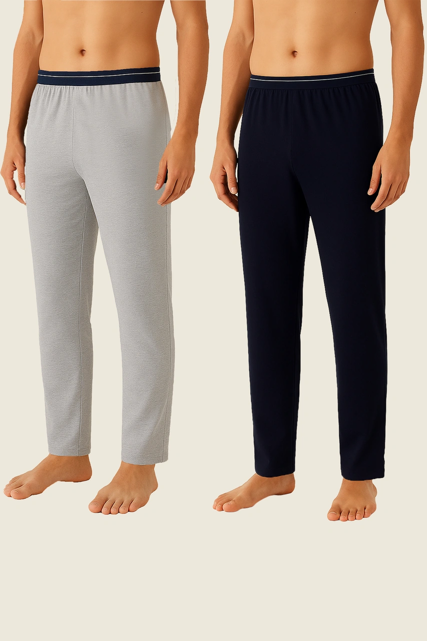 Koza İç Giyim Erkek 2'li Ekonomik Lastikli Pijama Altı Ke1100 Lacivert