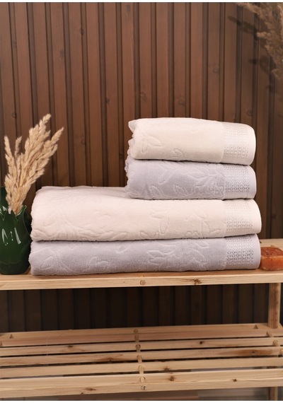 Özdilek Pastoral 4'lü Banyo Havlusu Hamam Seti Gri