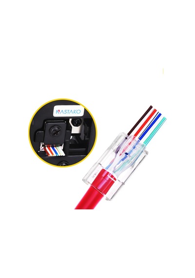 Delikli Cat6.Cat5 Yeni Nesil Ez Rj45 Plastik İnternet Jack Rj45