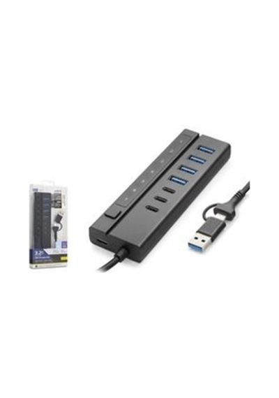 İetop Hdx7062 Usb Type-c 3.2 Gen1 Anahtarlı Hub 7 Port 5 Gbps Siyah