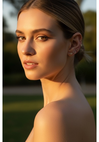 14 Ayar Altın Piercing Tragus Küpe 25114-t021