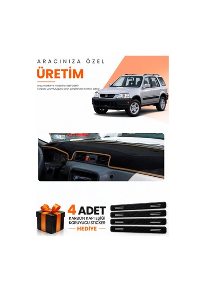 Honda Cr-v 1996-2001 Uyumlu Torpido Koruma Örtüsü Oto Kılıfı - Siyah Kahverengi