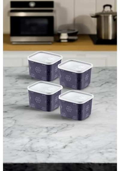 4'lü Set No Frost Saklama Kabı Lacivert 1250 Ml Diğer