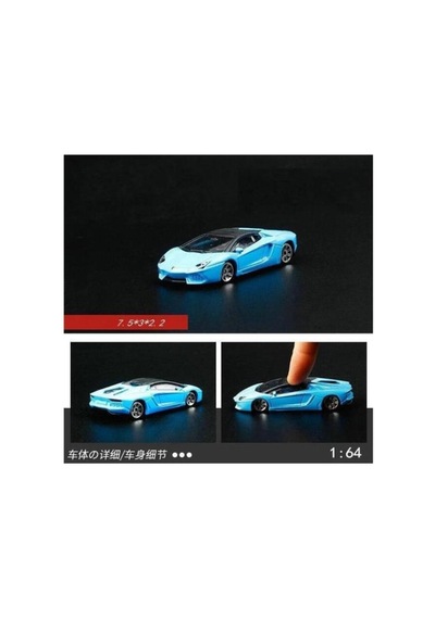 Lamborghini Aventador Roadster Blue 1/64 Model Araba