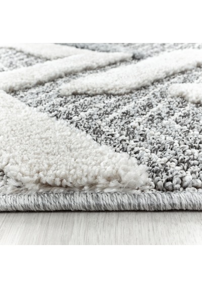 Modern İskandinav Yumuşak Bukle Kabartmalı 3d Dalgalı Motif Halı Gri Oturma Odası Salon Mutfak Halı