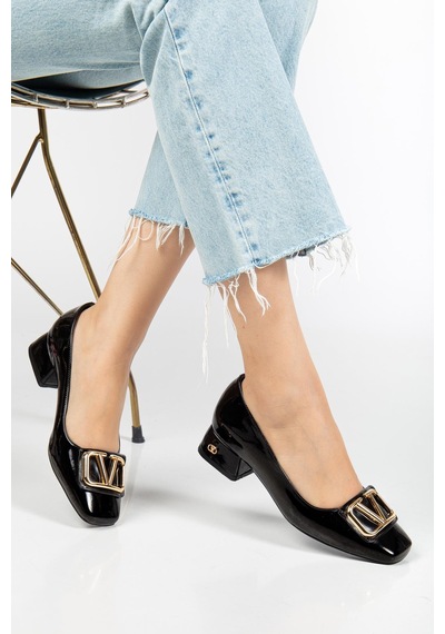 Suins Shoes Suins Premium Pauly Model Kadın Orta Topuklu Siyah Kahve Bordo Ayakkabı