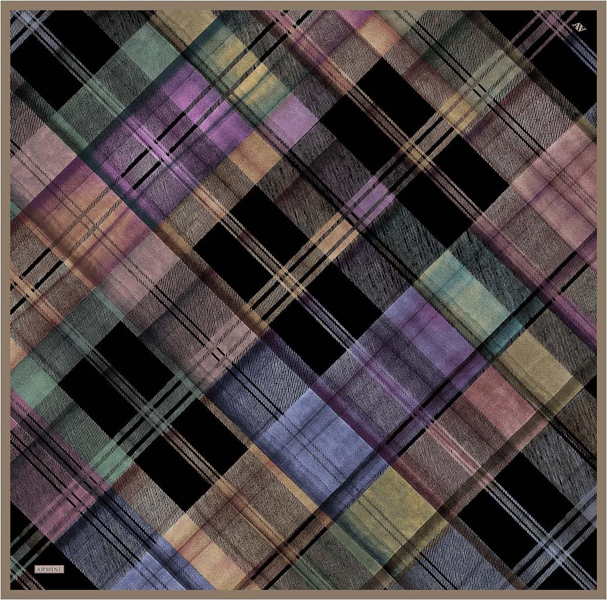 Armine Geometrik Desenli Saf İpek Twill Eşarp 9424d 31 Çok Renkli