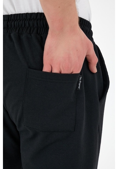 MMetalic Etiketli Arka Ve Yan Cepli Regular Fit Siyah Erkek Eşofman Altı (531967489)
