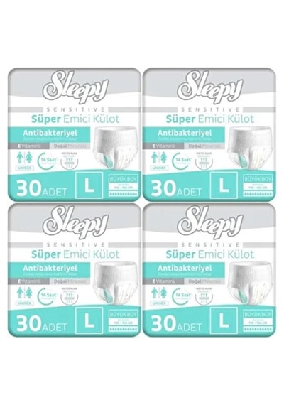 Sleepy Sensitive Emici Külot Large 120 Adet 4x30 Paket L