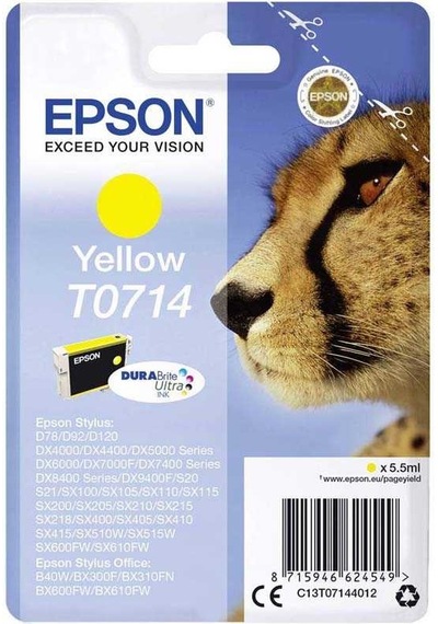 Tonersepeti Epson T0714-c13t07144020 Sarı Kartuş