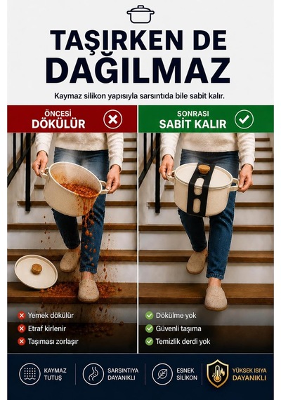 4'lü Silikon Tencere Kapağı Tutucu Silikon Kapak Sabitleyici Lastik-siyah Çok Renkli