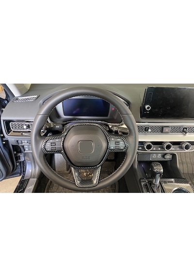 Honda - Cıvıc Fe1 2022+ Uyumlu Dıreksıyon Kaplama 2 Parça- Karbon
