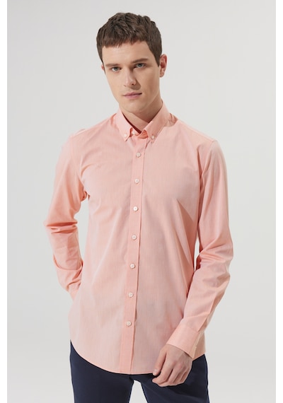 Ac&Co / Altınyıldız Classics Erkek Turuncu Slim Fit Dar Kesim %100 Pamuk Düğmeli Yaka Desenli Gömlek Turuncu Ac&Co / Altınyıldız Classics Erkek Turuncu Slim Fit Dar Kesim %100 Pamuk Düğmeli Yaka Desenli Gömlek Turuncu