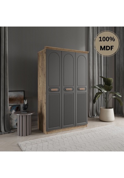Pera 3 Kapak Mdf Gardırop Antrasit