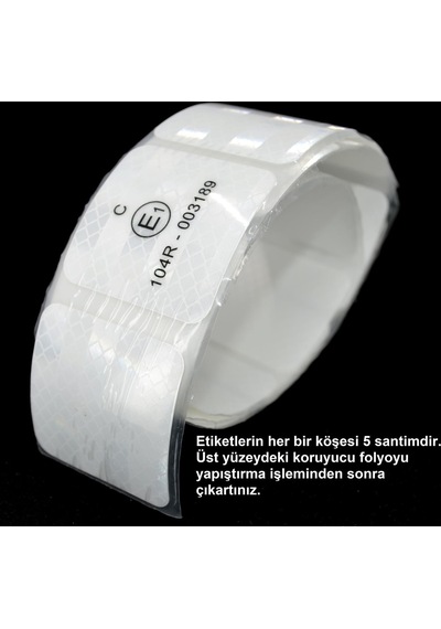 18 Adet 5cmx5cm Kesikli Beyaz Reflektif Bant Etiket