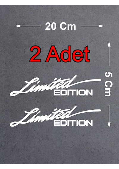 Limited Edition 2 Adet Sticker - Araba Oto Motosiklet Karavan Cam Sticker - 00305 20X5 Cm