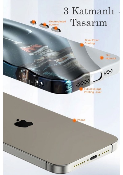 Cosmotex Newface Apple iPhone Uyumlu  15 Pro Kılıf Crew Desenli Kapak - Çiçek