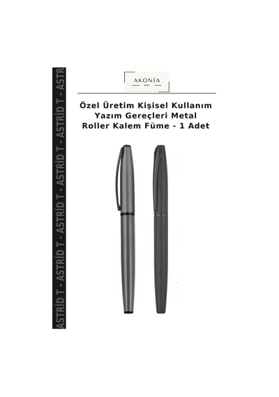 Özel Üretim Kişisel Kullanım Yazım Gereçleri Metal Roller Kalem Füme - 1 Adet Çok Renkli