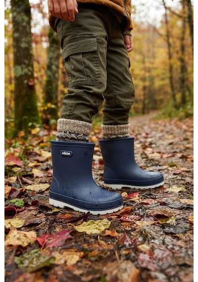Vicco Lacivert Mellow Yumuşak Rahat İçi Polar Erkek Çocuk Yağmur Çizmesi 946.p26k.230