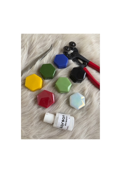 Açık Yeşil Altıgen Sanatsal Mozaik 48x48mm 100gr