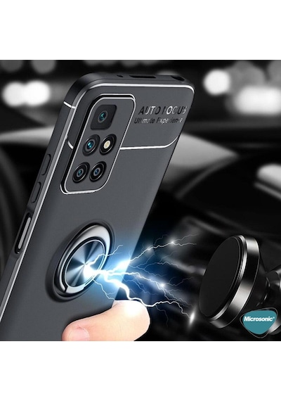 Microsonic Xiaomi Redmi 10 2022 Kılıf Kickstand Ring Holder